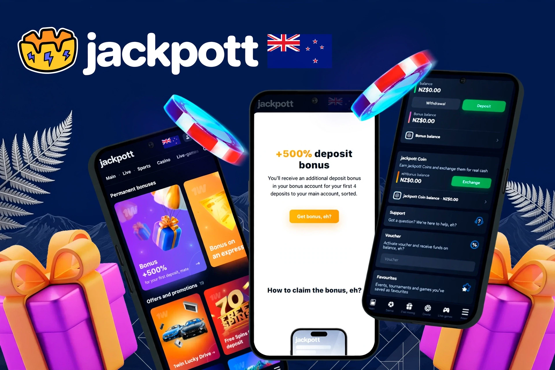 app showing instructions to claim a £40 Bingo Bonus and 20 Free Spins on mobile with colorful gaming elements