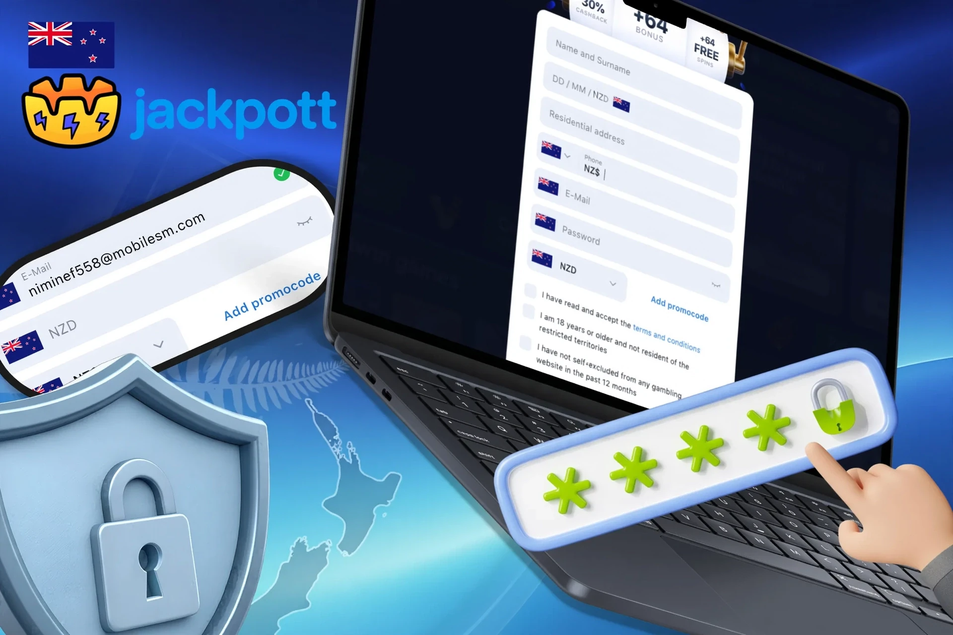 Instructions on how to create a strong and secure password to protect your Jackpotter account