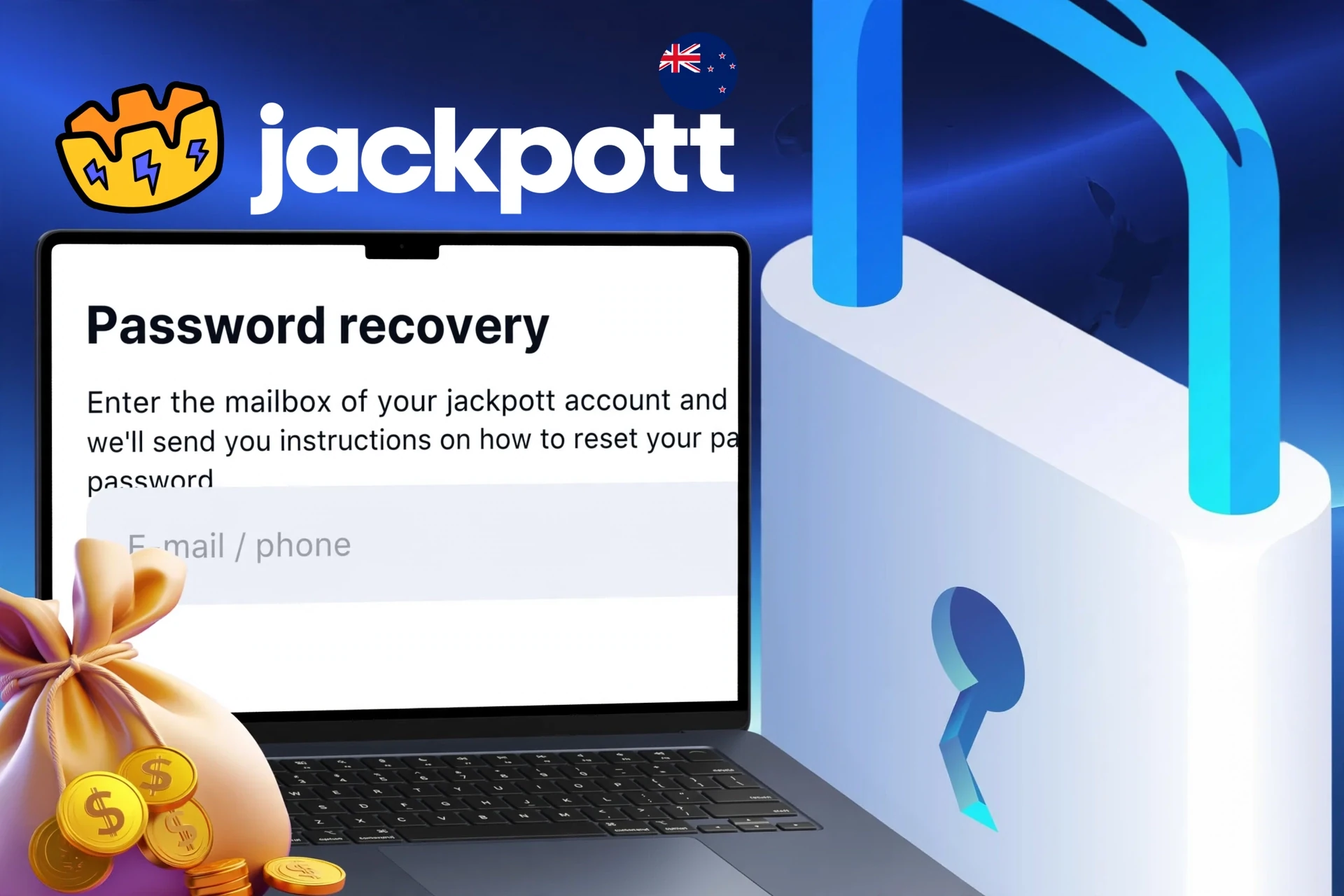 Algorithm for restoring access to a Jackpotter account in case of password loss